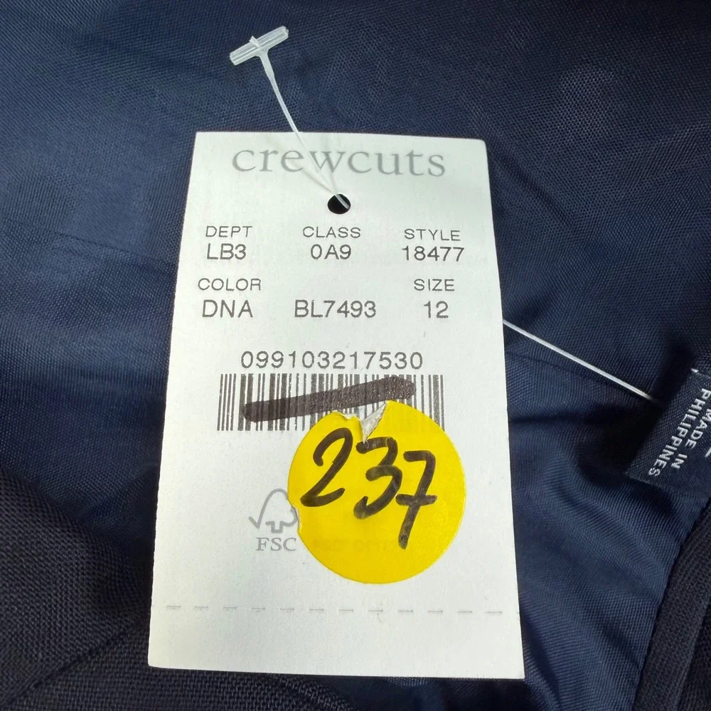 Crewcuts Boys Size 12 Ludlow Blazer Navy Blue Loro Piana Wool Suit Jacket NEW